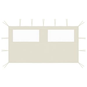 vidaXL Gazebo Sidewall with Windows 13.1'x6.6' Cream
