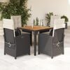 vidaXL Garden Dining Set Black, Brown, Cream White