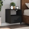 vidaXL Wall-mounted Bedside Cabinet Set of 2 Black Engineered wood, Metal