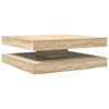 vidaXL Coffee Table Sonoma Oak Engineered Wood 35.4 x 35.4 in Rotatable