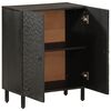 vidaXL Side Cabinet Black Solid Mango Wood, Engineered Wood, Iron