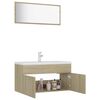 vidaXL Bathroom Furniture Set Sonoma Oak, White Engineered wood, Ceramic