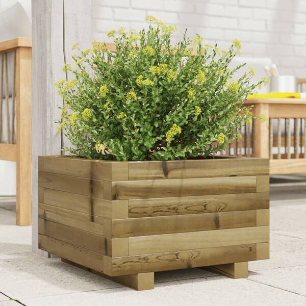 vidaXL Garden Planter Brown Treated Pinewood Medium Durable