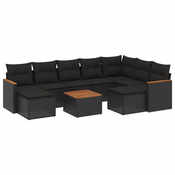 vidaXL Garden Sofa Set Black