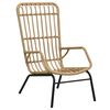 vidaXL Garden Chair Light Brown Poly rattan, Powder-coated steel Standard
