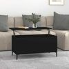 vidaXL Coffee Table Black Engineered wood, metal Medium