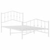 vidaXL Bed Frame White Steel Twin Bed Frame Rectangular Modern