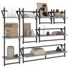 vidaXL Wall Shelf Set Set of 6 Gray Sonoma Engineered wood, metal Large