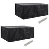 vidaXL Garden Furniture Cover Set of 2 Black Polyethylene Large