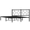 vidaXL Bed Frame Black Steel Double Bed Frame Rectangular Industrial
