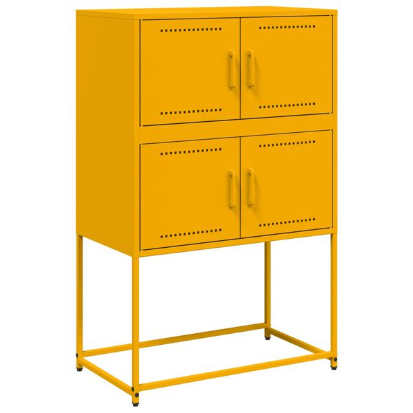 vidaXL Sideboard Mustard Yellow Steel Medium Sideboard Rectangular