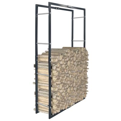 vidaXL Firewood Rack Black 31.5"x9.8"x59.1" Steel