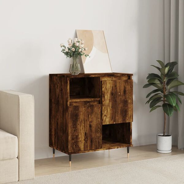 vidaXL Sideboard Smoked Oak Engineered wood, iron Standard Sideboard