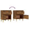 vidaXL Bedside Cabinet Set of 2 Smoked oak