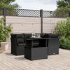 vidaXL Garden Sofa Set Black PE rattan, powder-coated steel, tempered glass