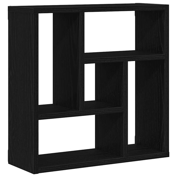 vidaXL Wall Shelf Black Oak Engineered Wood Medium Wall Shelf Square