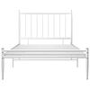 vidaXL Bed Frame White Powder-coated metal Single Durable Bed Frame