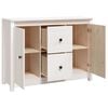 vidaXL Sideboard White Solid Pine Wood Medium Sideboard Rectangular