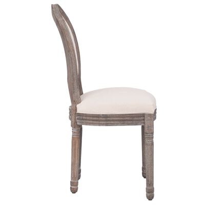 vidaXL Dining Chairs 2 pcs Cream Fabric