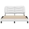vidaXL Bed Frame White Faux leather, Metal, Solid pine wood, Plywood