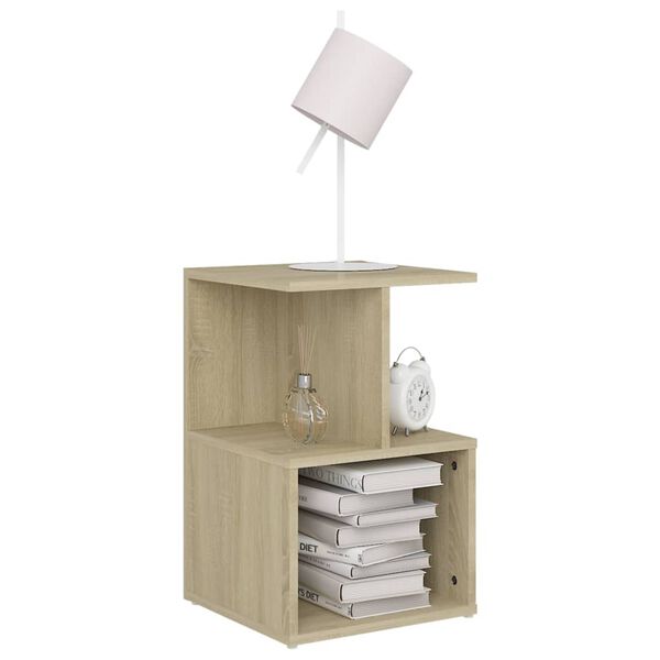 vidaXL Bedside Cabinet Sonoma oak Engineered wood Standard
