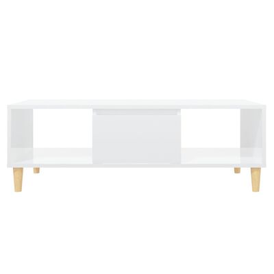 vidaXL Coffee Table High Gloss White 40.7"x23.6"x13.8" Engineered Wood