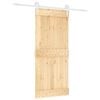 vidaXL Sliding Door with Hardware Set 35.4x82.7" Solid Wood Pine