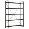 vidaXL Bookcase Black Solid mango wood, Powder-coated steel