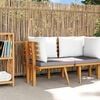 vidaXL Garden Corner Sofa Natural, dark gray, white Solid acacia wood