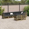 vidaXL Garden Sofa Set Brown Treated Solid Pine Wood Large Modular