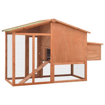 vidaXL Chicken Coop with Nest Box Solid Fir Wood
