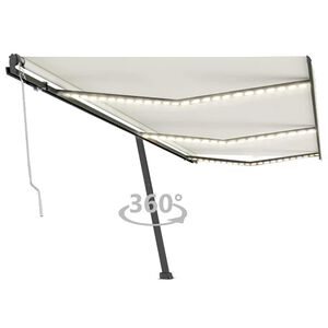 vidaXL Retractable Awning Cream and Anthracite Aluminum 236.2 x 118.1 in