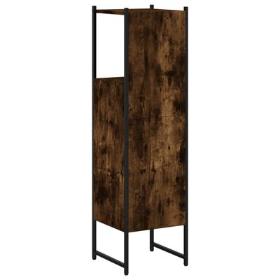 vidaXL Bathroom Cabinet Smoked Oak 13"x13"x47.4" Engineered Wood
