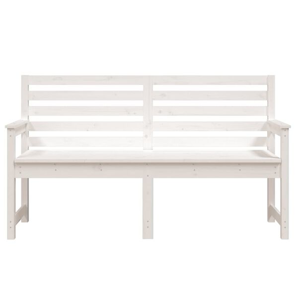 vidaXL Garden Bench White Solid pine wood Large Durable Garden Bench