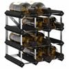 vidaXL Wine Rack for 12 Bottles Black Solid Pine Wood