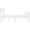 vidaXL Metal Bed Frame White Powder-Coated Steel Double Bed