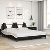 vidaXL Bed Frame "Viana" without Mattress Black and White 72"x83.9"Faux Leather