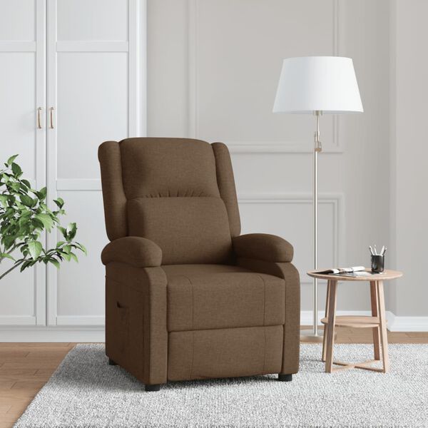 vidaXL Recliner Chair Brown Fabric
