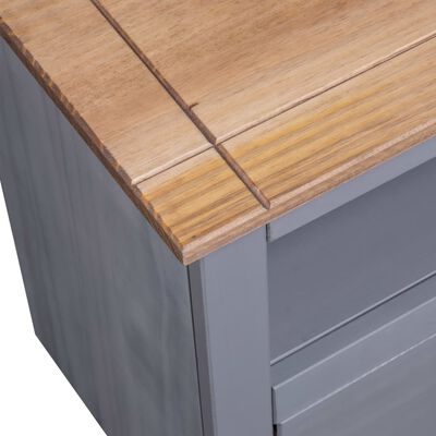 vidaXL Corner TV Cabinet Gray 36.6"x19.3"x19.3" Solid Pine Panama Range