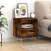 vidaXL Bedside Cabinet Smoked Oak Engineered wood, iron 15.7x13.8x18.7 in