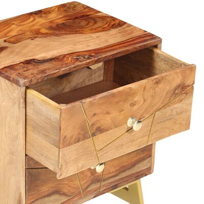 vidaXL Bedside Cabinet 15.7"x11.8"x19.7" Solid Sheesham Wood