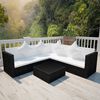 vidaXL Black 4 Poly Rattan