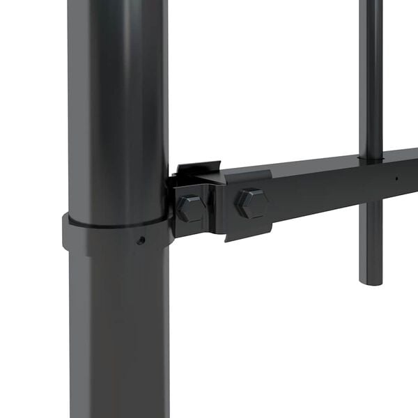 vidaXL Garden Fence with Hoop Top Steel 281.3"x23.6" Black