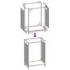 vidaXL Firewood Rack White 17.3x11.0x25.6" Cold-rolled steel