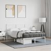 vidaXL Bed Frame White Powder-Coated Steel Double Bed Frame