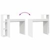vidaXL Desk with Shelf White 39.37 x 15.75 x 35.43 in Engineered Wood