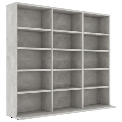 vidaXL CD Cabinet Concrete Gray 40.2"x9.1"x35.2" Engineered Wood