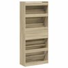 vidaXL Shoe Cabinet Sonoma oak Engineered wood Tall Shoe Cabinet