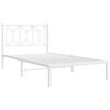 vidaXL Bed Frame White Steel 42.1 x 79.9 in Bed Frame Rectangular