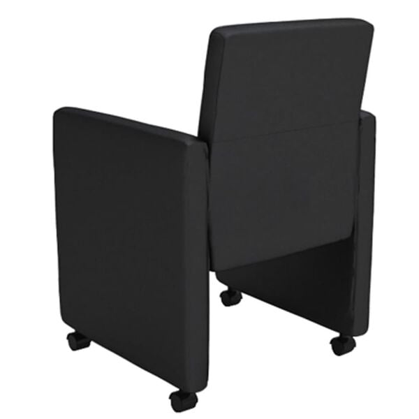 vidaXL Dining Chair Pack of 6 Black Polyurethane Standard Ergonomic